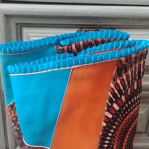 Handmade Boho 60s Leather  Knee High Boots 37 - Picture 7 of 9
